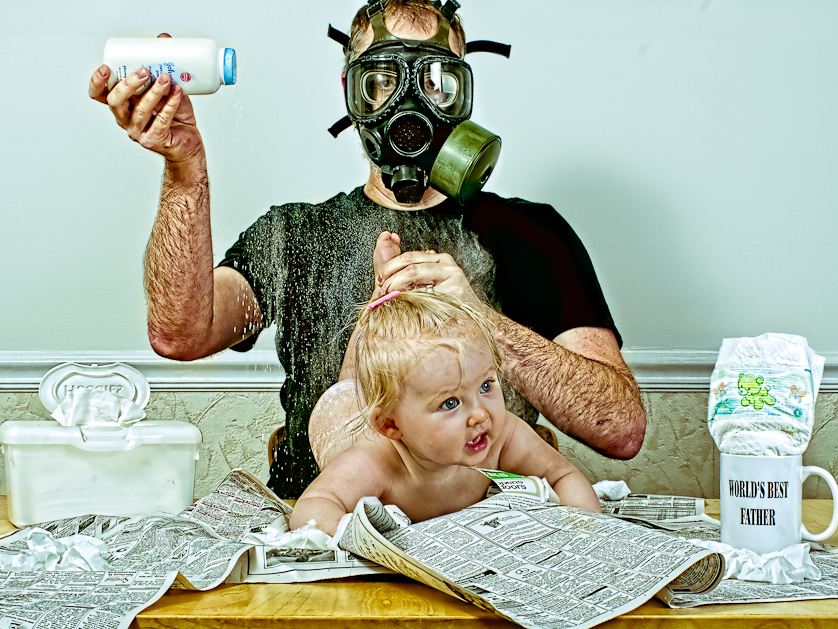 stressed dad and diapers